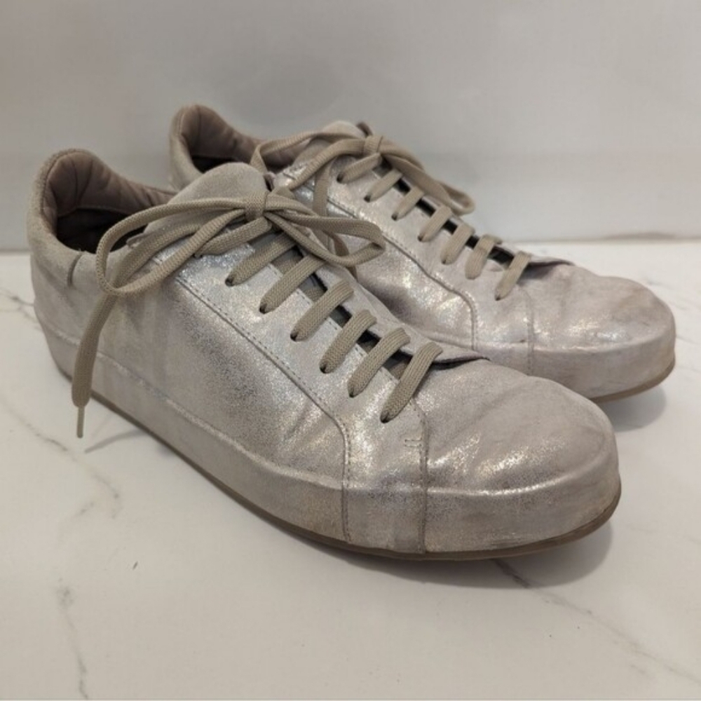 Homers Artisan 18128 Spanish Shimmer Metallic Gold Silver Marley Sneakers 40 10